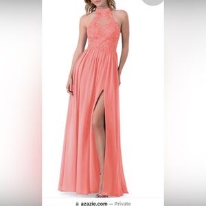 Azazie Strapless Coral Gown